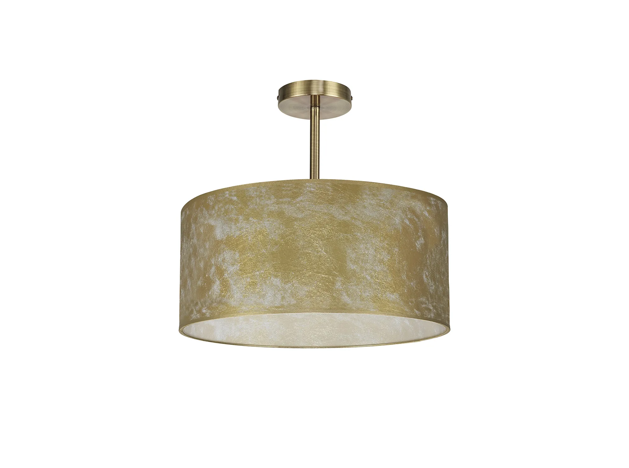 Baymont 40cm Semi Flush 1 Light Antique Brass, Gold Leaf DK0823  Deco Baymont